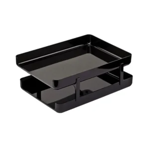 Bandeja Portapapeles ARTESCO Acrílico Negro 2 Pisos