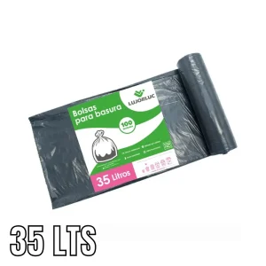 Bolsa Para Basura Con Fuelle Negro 35 lts 100 und