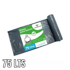Bolsa Para Basura Con Fuelle Negro 75 lts 100 und