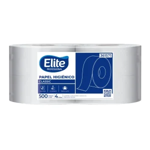Papel Higiénico Jumbo ELITE Classic Blanco 500 mts x 4 und
