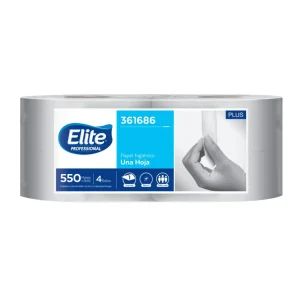 Papel Higiénico Jumbo ELITE Plus Blanco 550 mts x 4 und