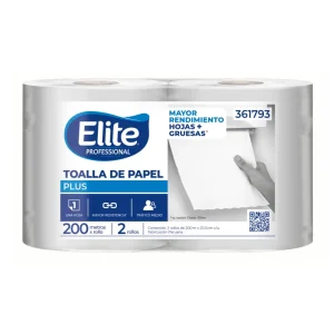 Papel Toalla Jumbo ELITE Plus Blanco 200 mts x 2 und