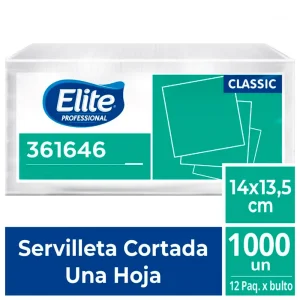 Servilleta ELITE Classic Blanco 14cm x 13.5cm 1000 und x 12 pqts