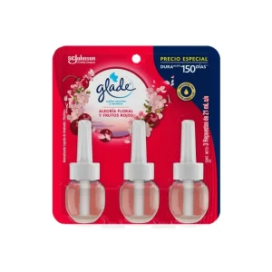 Repuesto Glade Eléctrico Alegria Floral y Frutos Rojos 21 ml 3 und