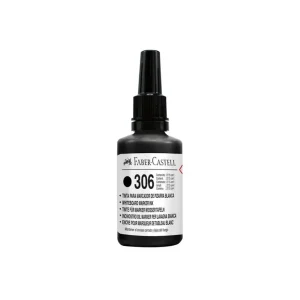 Tinta FABER CASTELL Para Plumón Pizarra 306 Negro 12 und