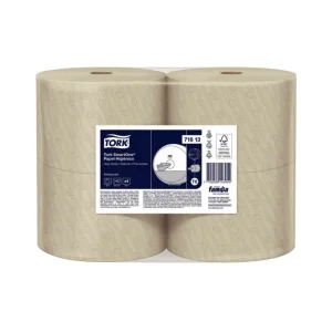 Papel Higiénico Jumbo TORK Flujo Central Natural 2H 200 mts x 4 und