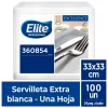 Servilleta ELITE Excellence Blanco 33cm x 33cm 100 und x 24 pqts