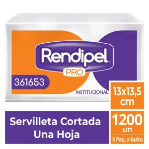 Servilleta RENDIPEL Blanco 1200 und x 5 pqts