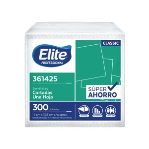 Servilleta ELITE Classic Blanco 14cm x 13.5cm 300 und x 18 pqts