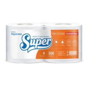 Papel Higiénico Jumbo SUPER Económico Blanco 500 mts x 4 und SAP 23323