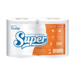 Papel Toalla Jumbo SUPER Económico Blanco 200 mts x 2 und SAP 20482