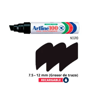 Plumón Indeleble ARTLINE 100 Negro 12 mm 12 und