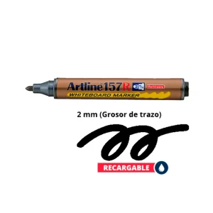 Plumón de Pizarra Acrílica ARTLINE 157R Negro 2 mm 12 und