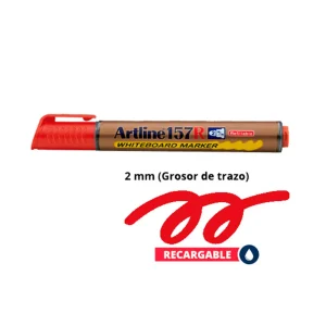 Plumón de Pizarra Acrílica ARTLINE 157R Rojo 2 mm 12 und