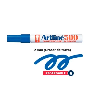 Plumón de Pizarra Acrílica ARTLINE 500 Azul 2 mm 12 und