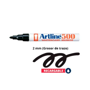 Plumón de Pizarra Acrílica ARTLINE 500 Negro 2 mm 12 und