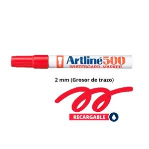 Plumón de Pizarra Acrílica ARTLINE 500 Rojo 2 mm 12 und