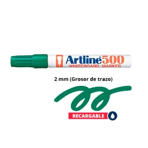 Plumón de Pizarra Acrílica ARTLINE 500 Verde 2 mm 12 und