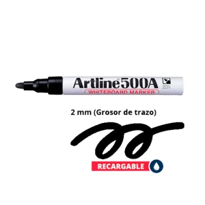 Plumón de Pizarra Acrílica ARTLINE 500A 2 mm Negro 12 und