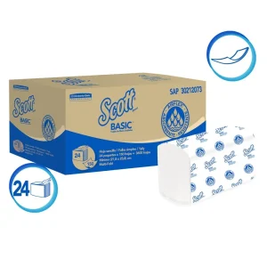 Papel Toalla Interfoliado SCOTT Basic Blanco 150 und x 24 pqts