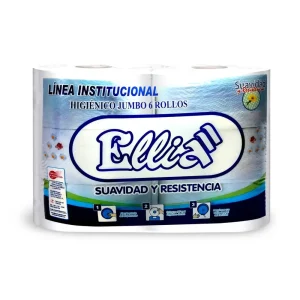 Papel Higienico Jumbo ELLIA Blanco 400 mts x 6 und