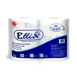 Papel Higienico Jumbo ELLIA Blanco 550 mts x 6 und