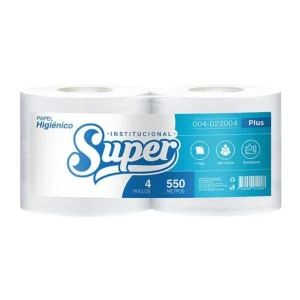 Papel Higiénico Jumbo SUPER Plus Blanco 550 mts x 4 und SAP 22004