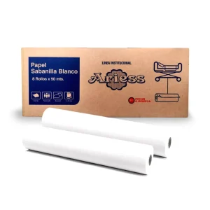 Papel Toalla Sabanilla ARIESS Blanco 50 mts x 8 und
