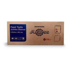 Papel Toalla Jumbo ARIESS Blanco 200 mts x 6 und