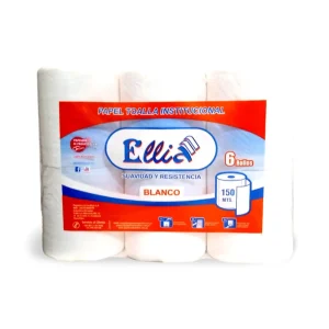 Papel Toalla Jumbo ELLIA Blanco 150 mts x 6 und