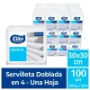 Servilleta ELITE Plus Blanco 30cm x 30cm 100 und x 24 pqts