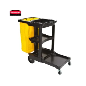 Carro De Limpieza RUBBERMAID Negro Con Bolsa Amarilla