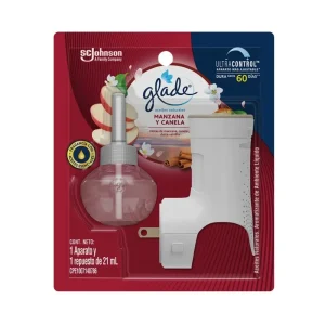 Ambientador GLADE Eléctrico Completo Manzana y Canela 21 ml