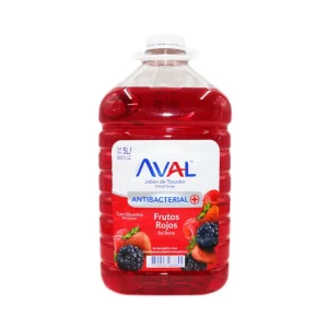 Jabón Líquido AVAL Antibacterial Frutos Rojos 5 lts