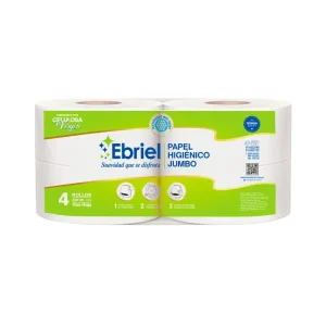 Papel Higiénico Jumbo EBRIEL Blanco 400 mts x 4 und