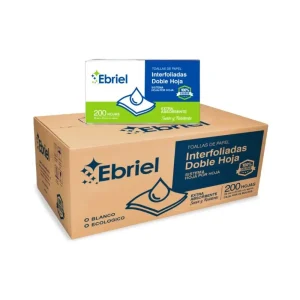Papel Toalla Interfoliado EBRIEL Blanco 2H 200 und x 20 pqts