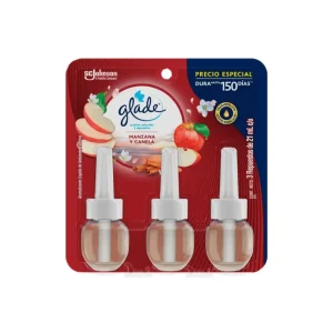 Repuesto GLADE Eléctrico Manzana y Canela 21 ml 3 und
