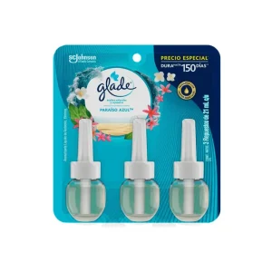 Repuesto GLADE Eléctrico Paraíso Azul 21 ml 3 und