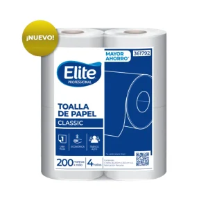 Papel Toalla Jumbo ELITE Classic Natural 200 mts x 4 und