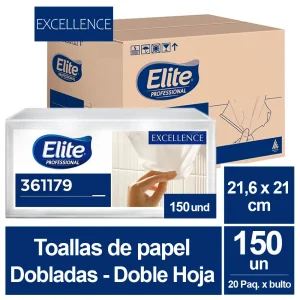 Papel Toalla Interfoliado ELITE Excellence Blanco 2H 150 und x 20 pqts