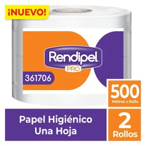 Papel Higiénico Jumbo RENDIPEL Blanco 500 mts x 2 und