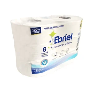 Papel Higiénico Jumbo EBRIEL Blanco 500 mts x 6 und