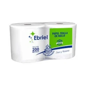 Papel Toalla Jumbo EBRIEL Blanco 200 mts x 2 und