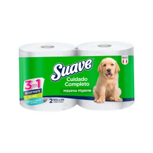 Papel Higiénico SUAVE Verde 2H Blanco 20 mts 2 und x 10 pqts