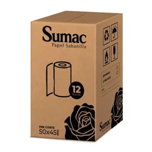Papel Toalla Sabanilla SUMAC 45 cm x 50 mts x 12 und