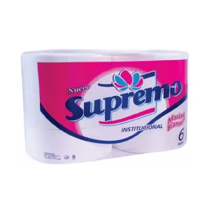 Papel Higienico Jumbo SUPREMO Blanco 180 mts x 6 und