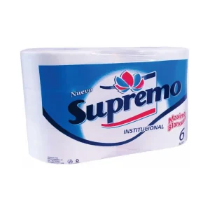 Papel Higienico Jumbo SUPREMO Blanco 200 mts x 6 und