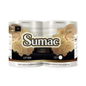 Papel Higienico Jumbo SUMAC Suavidad Aterciopelada Blanco 550 mts x 6 und