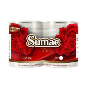 Papel Higienico Jumbo SUMAC Toque de Seda Blanco 400 mts x 6 und