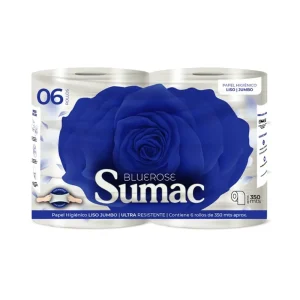 Papel Higienico Jumbo SUMAC Bluerose Blanco 350 mts x 6 und